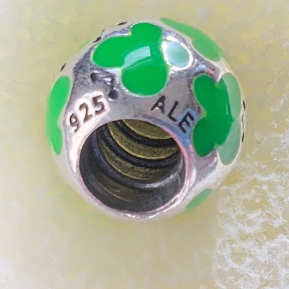 Authentic Pandora Sterling Silver & Green Enamel Butterfly Charm - EUC! - Picture 2 of 2
